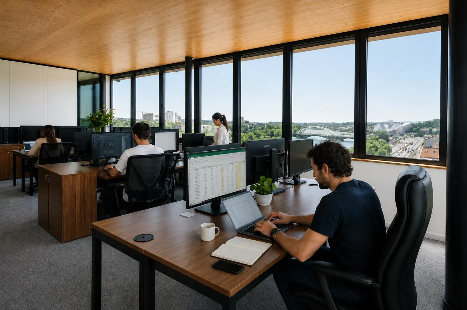 Bureaux plein soleil avec vue dégagée sur Lyon — Lumen